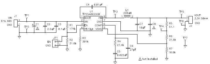 TPS54062EVM-695 0.05-A, SWIFT Regulator Evaluation Module