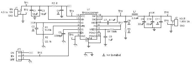 TPS54226EVM-539 2-A, SWIFT Regulator Evaluation Module