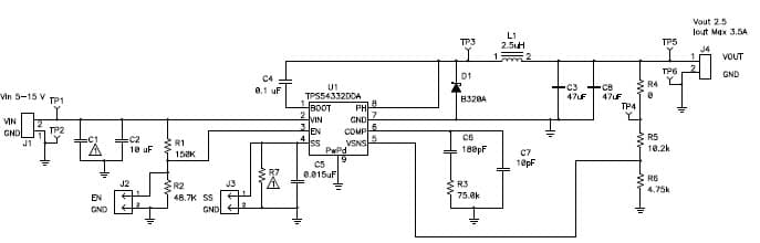 TPS54332EVM-416 3-A, SWIFT Regulator Evaluation Module for TPS54332 dc/dc converter