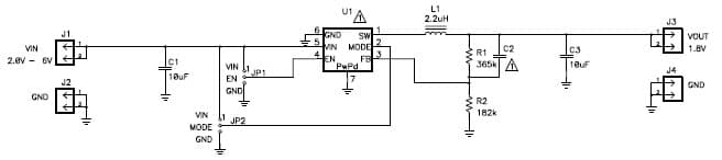 TPS62240EVM-229 evaluation module for TPS62240, 2.25-MHz, synchronous, step-down converter