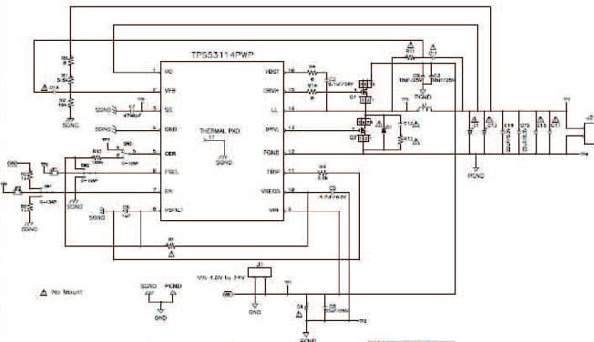 TPS53114EVM evaluation module can demonstrate a wide-input-voltage (5 V22 V) to 1.20-V, 4-A application in a stand-alone module