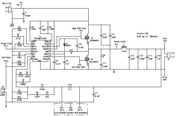 Using the TPS40077EVM-001 12-V Input, 1.8-V Output, 10-A Synchronous Buck Converter