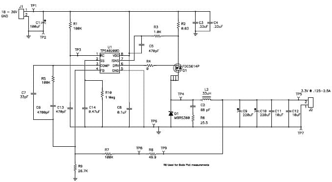 TPS40200EVM-002 evaluation module (EVM) uses the TPS40200 non-synchronous buck converter