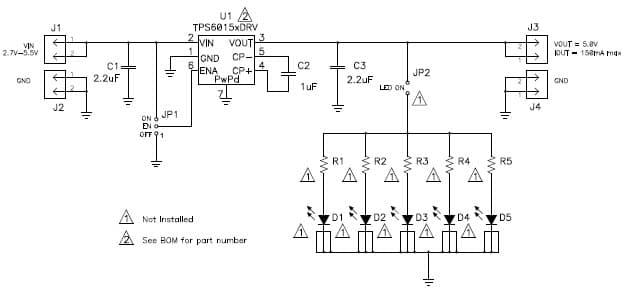 TPS60150EVM-359, Evaluation Board for the TPS60150EVM-359 facilitates evaluation of the TPS60150 150mA Charge Pump