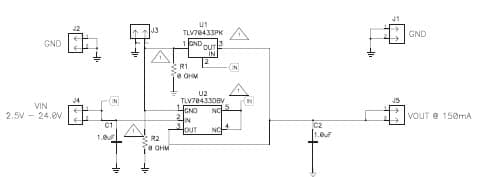 TLV70433DBVEVM-712 evaluation Module for TLV70433 low-dropout linear regulator (LDO)