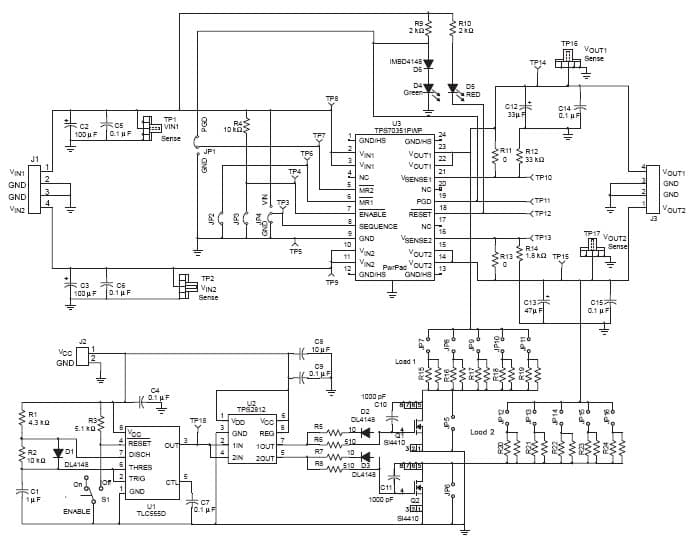 TPS70351EVM, Evaluation Board for TPS70351 1.8V, 3.3V DC to DC Multi-Output Power Supply