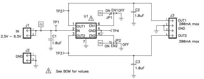 TPS71933EVM-213, Evaluation Board for the TPS71933, 2.8V, 3.3V DC to DC Multi-Output Power Supply