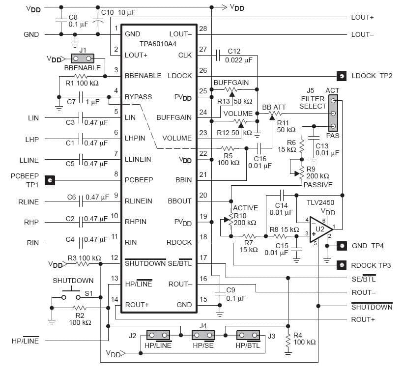 TPA6010A4 Audio Power Amplifier Evaluation Module