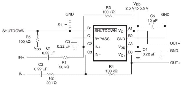 TPA6203A1 Audio Power Amplifier Evaluation Module