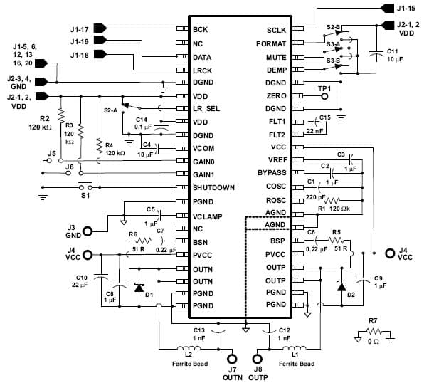 TPA3200D1 Audio Power Amplifier Evaluation Module