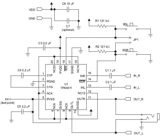 TPA4411 Audio Power Amplifier Evaluation Module