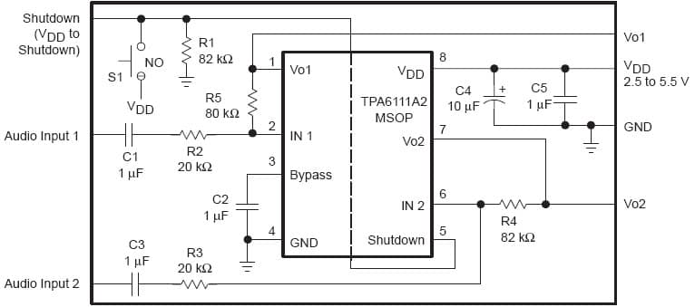 0.15W, 2-Channel, Class-AB Audio Power Amplifier for Portable Audio