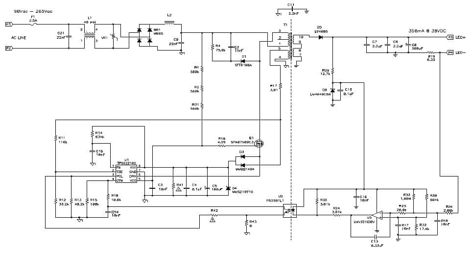 12-LEDs General LED Driver for LED Bulb Using TPS92210-PMP6001