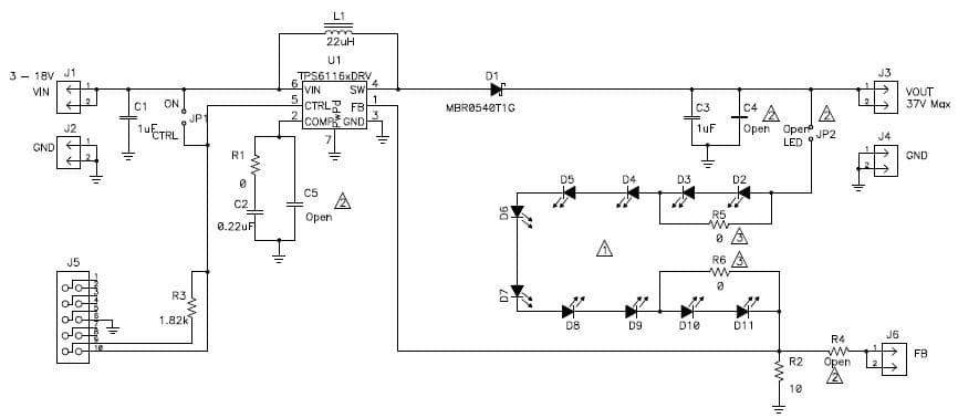 TPS61161EVM-243 demonstrates the TPS61161 White LED Driver with Digital and PWM Brightness Control