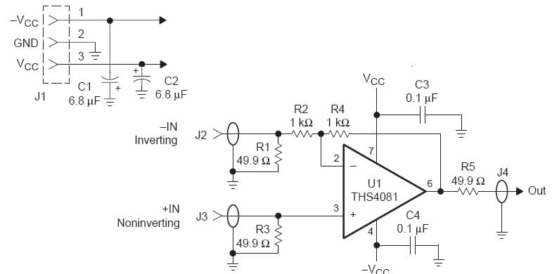 THS4081EVM (Evaluation Board) is designed to help evaluate the performance of the THS4081 175-MHz Low-Power Voltage-Feedback Amplifier