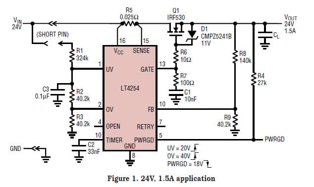 Versatile Hot Swap Controller with Open Circuit Detect, Foldback Current Limiting and Much More