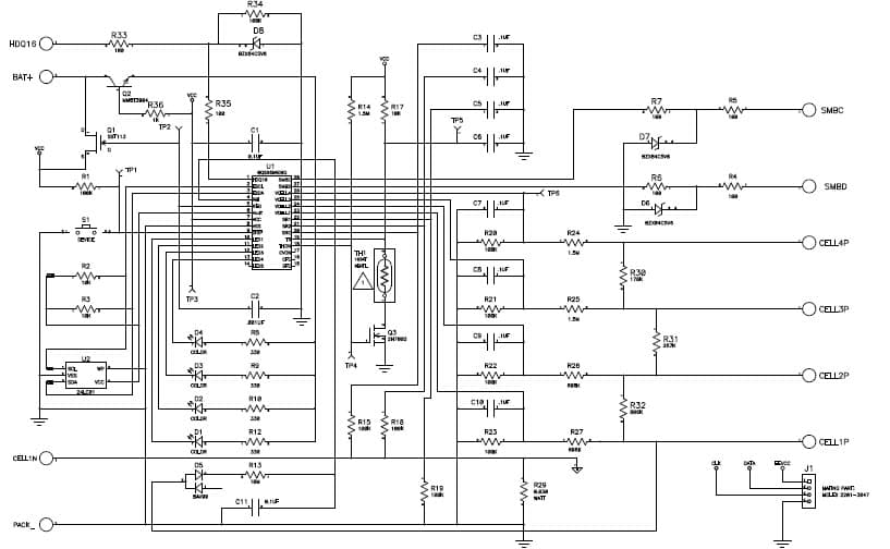 bq2060AEVM-001 is a complete evaluation system for the bq2060A SBS v1.1 Compliant Gas Gauge IC