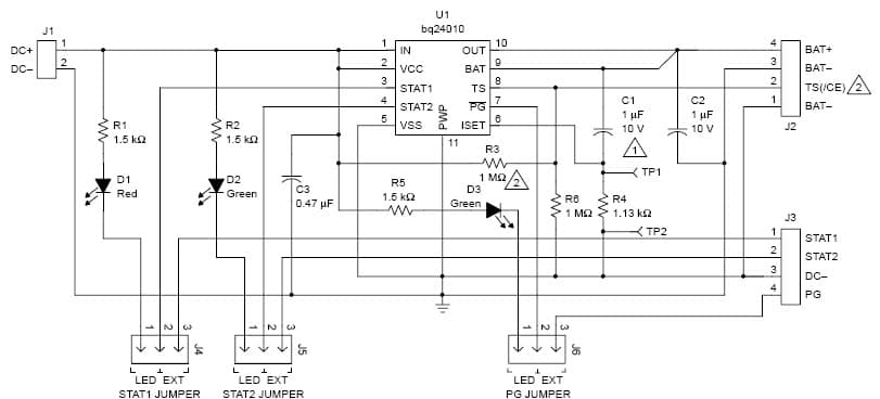 bq24010EVM is an evaluation tool for the bq24010 linear single-cell Li-Ion charger with integrated FET