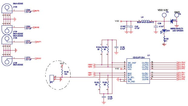 CDCLVP1204EVM, Low Additive Phase Noise Clock Buffer Evaluation Board