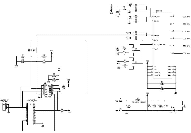 scau017b, Evaluation Board for the 27 MHz PLL Clock Generator for Clock and Timing Devices