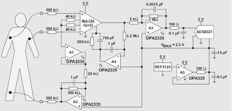 5V Instrumentation Amplifier for Medical