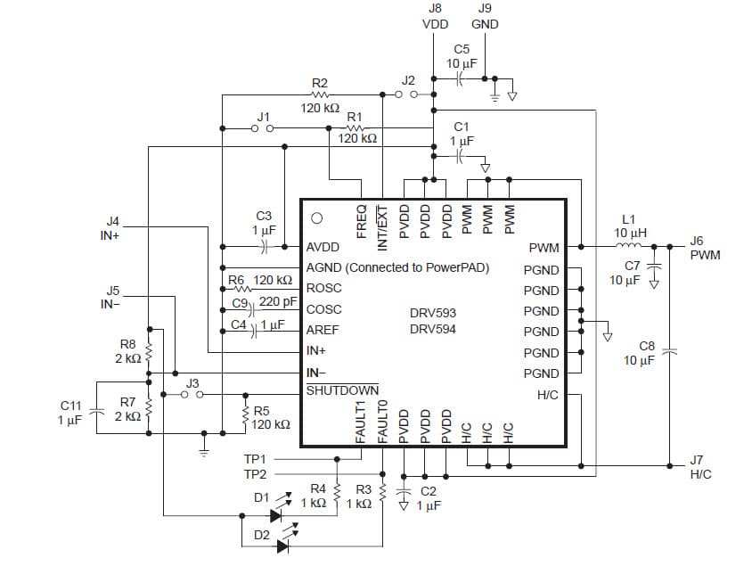 DRV594EVM, Evaluation Board for the DRV594 High-efficiency power driver