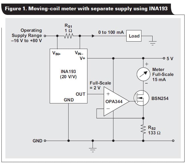 Low-Cost Current-Shunt Monitor IC revives moving-coil Meter Design