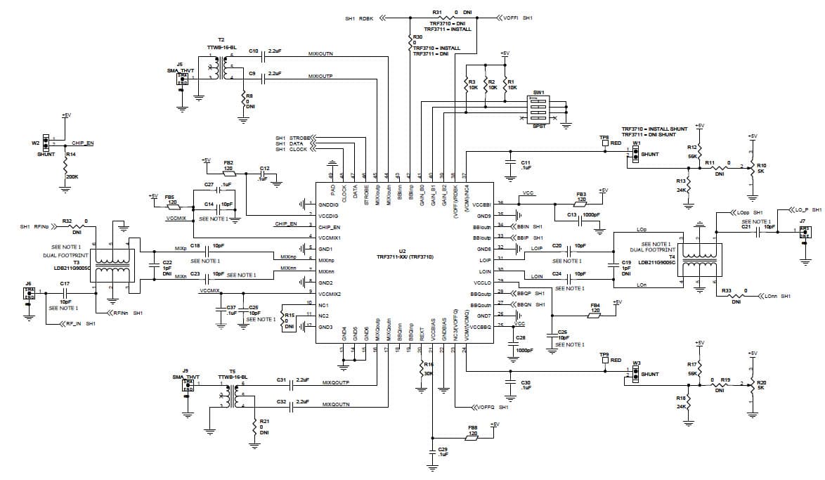 TRF371125EVM, Evaluation Board for TRF371125 5400MHz Modulator