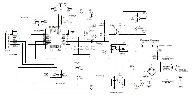 73M2901CE Caller ID Support V.22 bis Single Chip Modem