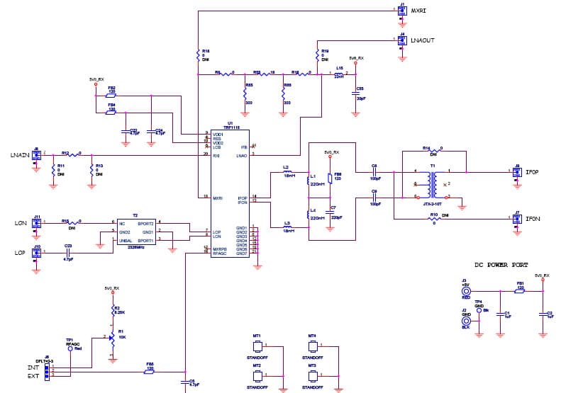 TRF1115EVM, Evaluation Module for TRF1115 Receive LNA and Down-Converter with Integrated AGC Amplifiers