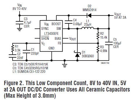 LT3430, High Voltage Buck Regulators Provide High Current, Low Profile Power Solutions for FireWire Peripherals