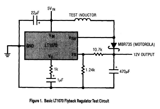 Basic LT1070 Flyback Regulator Test Circuit