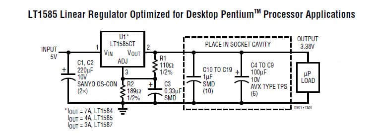 LT1587 Linear Regulator Optimized for Desktop Pentium Processor Applications