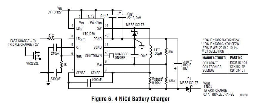 LTC1265, 4 NiCd Battery Charger