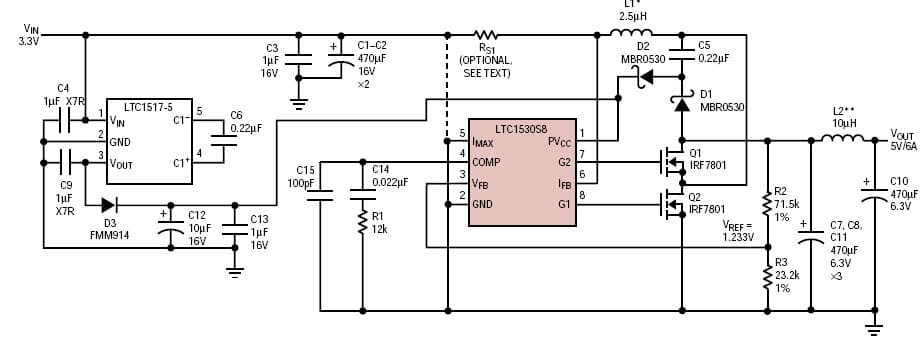 LTC1530S8, 3.3V/3A regulator