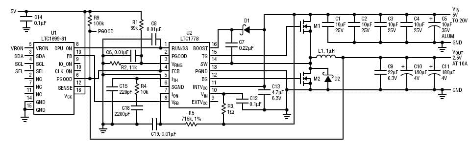 LTC1699-81, SMBUs Controls CPU Voltage Regulators without VID Pins