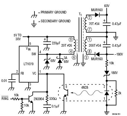 LT1070, Switching Power Supply