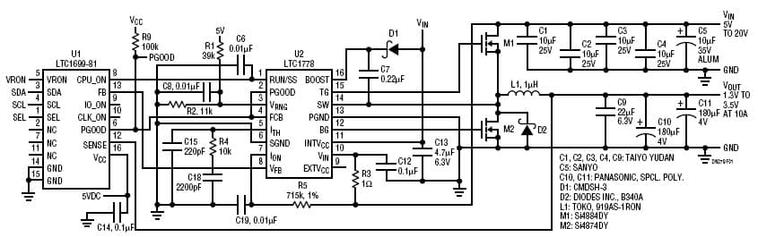 LTC1778, SMBUs Controlled High Efficiency DC/DC Converter