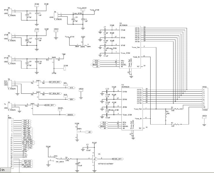 BUF08630EVM, Evaluation Module for BUF08630, Programmable Gamma-Voltage Generator and VCOM Calibrator