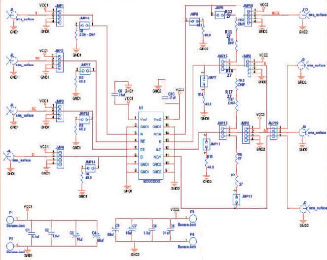 RS-485 EVM, Evaluation Board for 3.3V, 5V RS-485 Transceiver