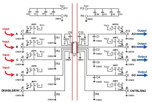 ISO723X724XEVM, Evaluation Module Using the ISO7240CF and ISO7240x Same Channel Digital Isolator