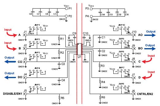 ISO723X724XEVM, Evaluation Module Using the ISO7242x Dual Opposing-Channel Digital Isolator