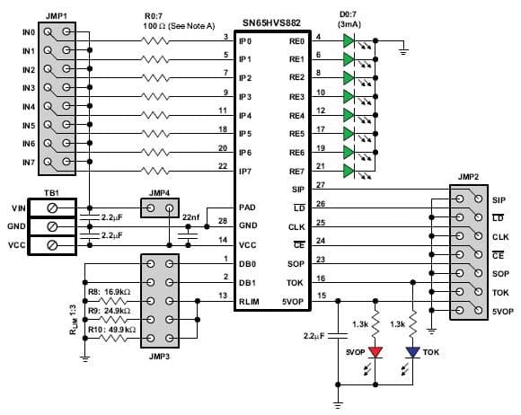 SN65HVS882EVM, Evaluation Module (EVM) for SN65HVS882 Digital Input Serializer