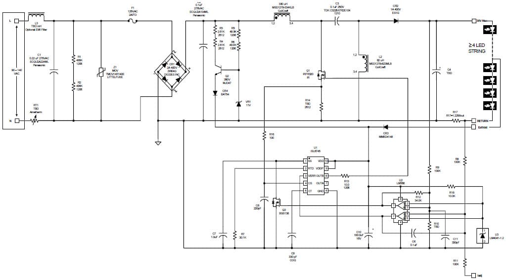 4-LEDs White LED Driver for Industrial