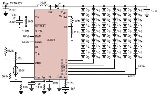 Reduce the Cost and Complexity of Medium LCD LED Backlights with a Single Inductor LED Driver for 60-LEDs