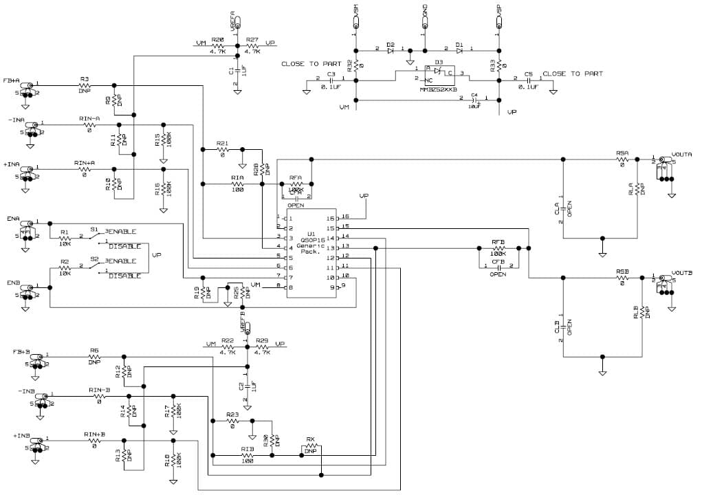 ISL28272INEVAL1Z, Evaluation board for featuring ISL28272, Dual Channel Micropower, Single Supply