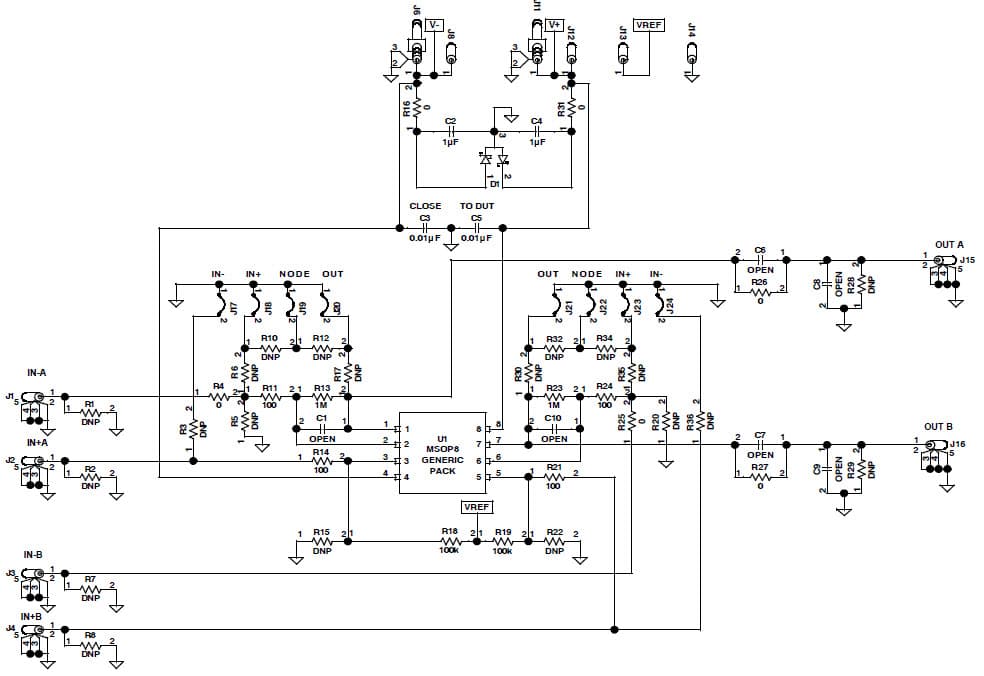 ISL28233MSOPEVAL2Z, Evaluation Board for ISL28233 Chopper Stabilized op amp