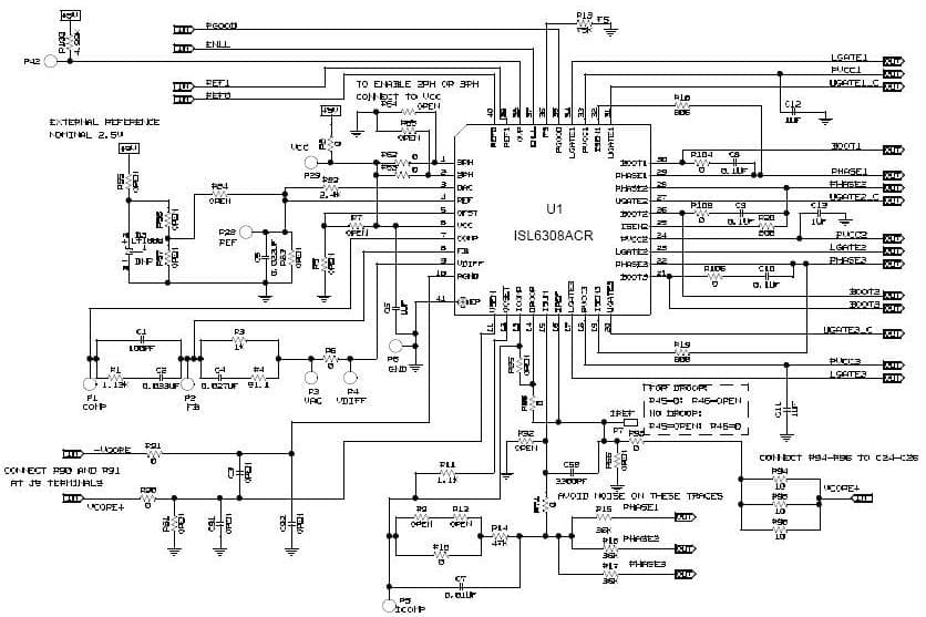 AN1199.1, Application Note for ISL6308 3-Phase Buck Converter with Integrated High Current 5V to 12V Drivers