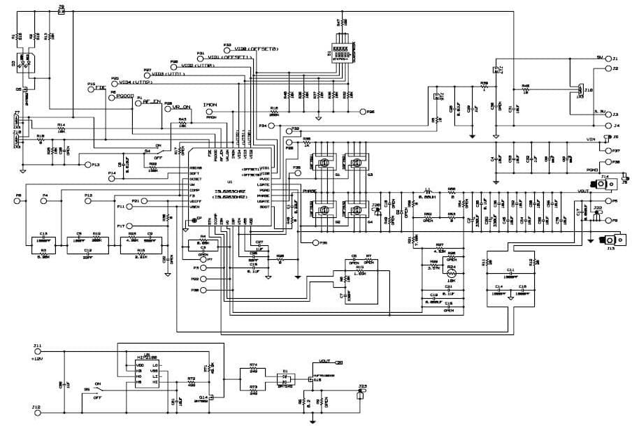 ISL6263DEVAL1Z, Evaluation Board for ISL6263, 0.41 to 1.28V DC to DC Single Output Power Supply