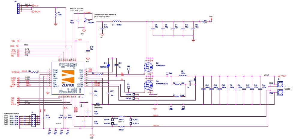 ZL6100EVAL1Z, Evaluation Board for the ZL6100, 1.2V DC to DC Single Output Power Supply